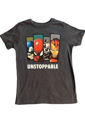 Unstoppable Kids' Marvel Heroes Graphic Tee - Charcoal